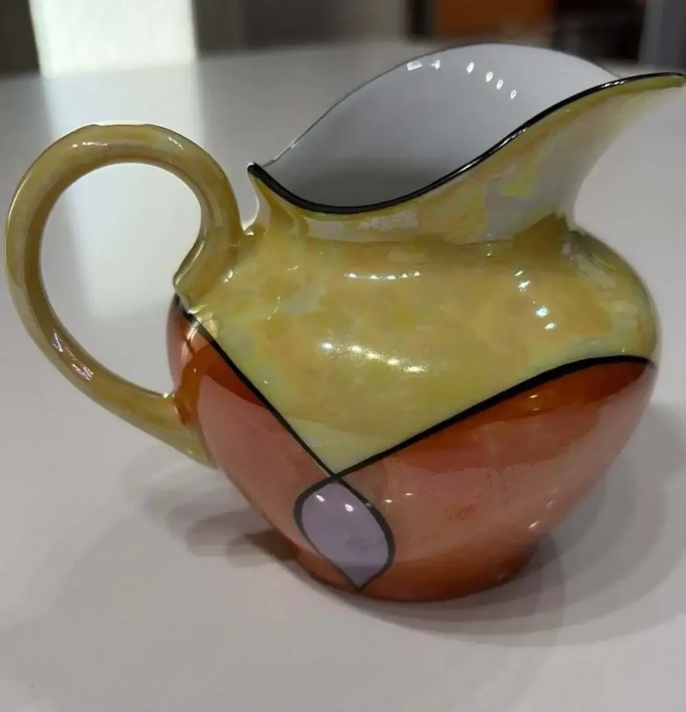 Creamer Pitcher C.T. Altwasser Silesia Art Deco Lusterware Geometric 4
